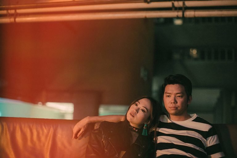 Vicks and Ken's prewedding photography session at Golden Mile, Singapore