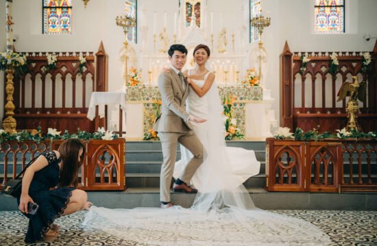 Candid couple moment at a Singapore wedding