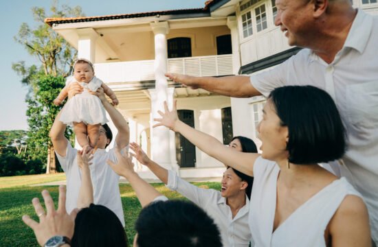 Grandparents, parents and grandchildren at Gallop Extension Botanic Gardens Singapore