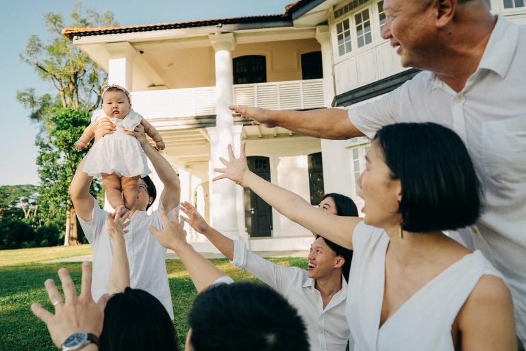 Grandparents, parents and grandchildren at Gallop Extension Botanic Gardens Singapore