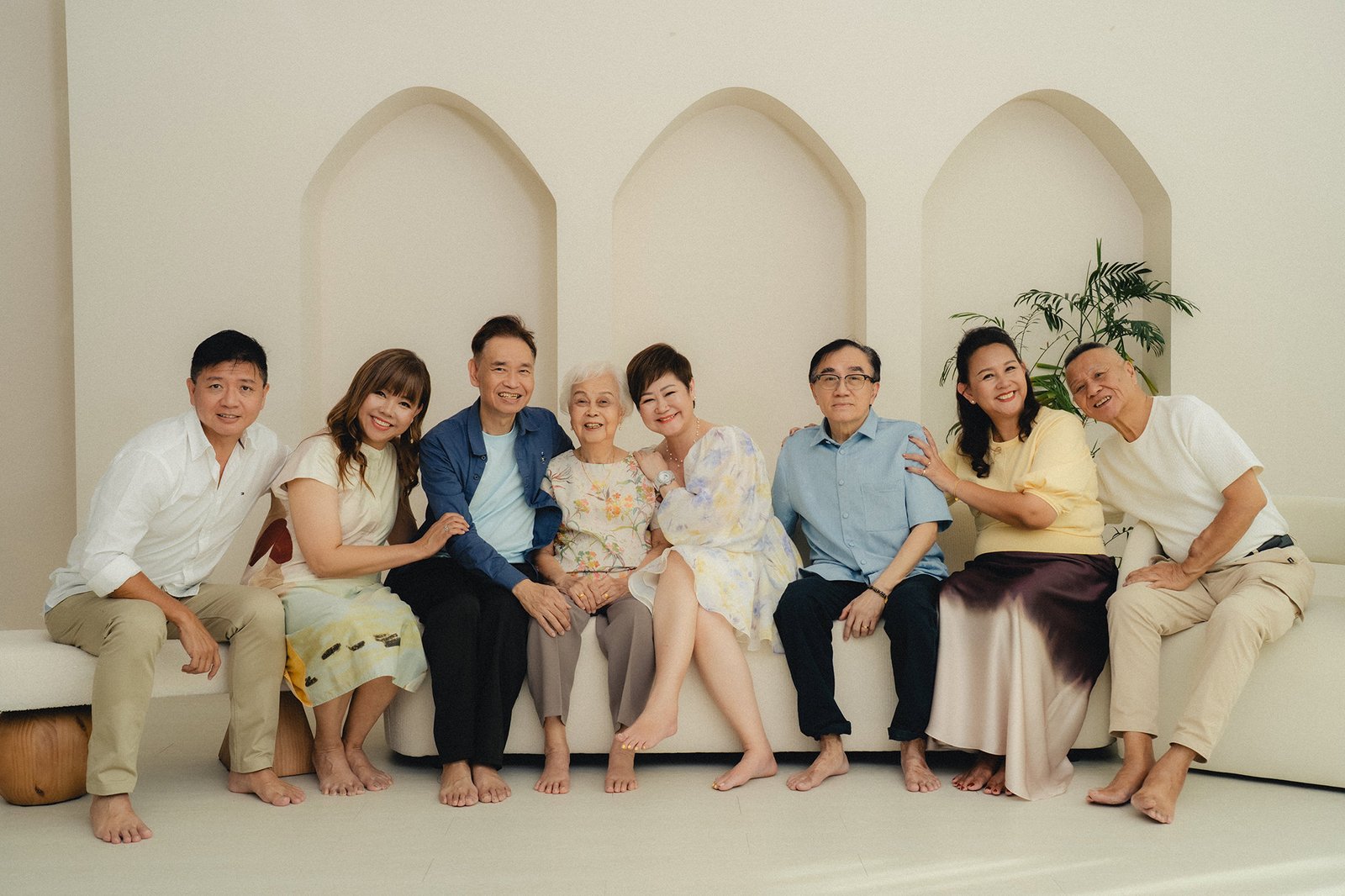 Warm and natural family photoshoot at Studio 19 Singapore with relaxed energy