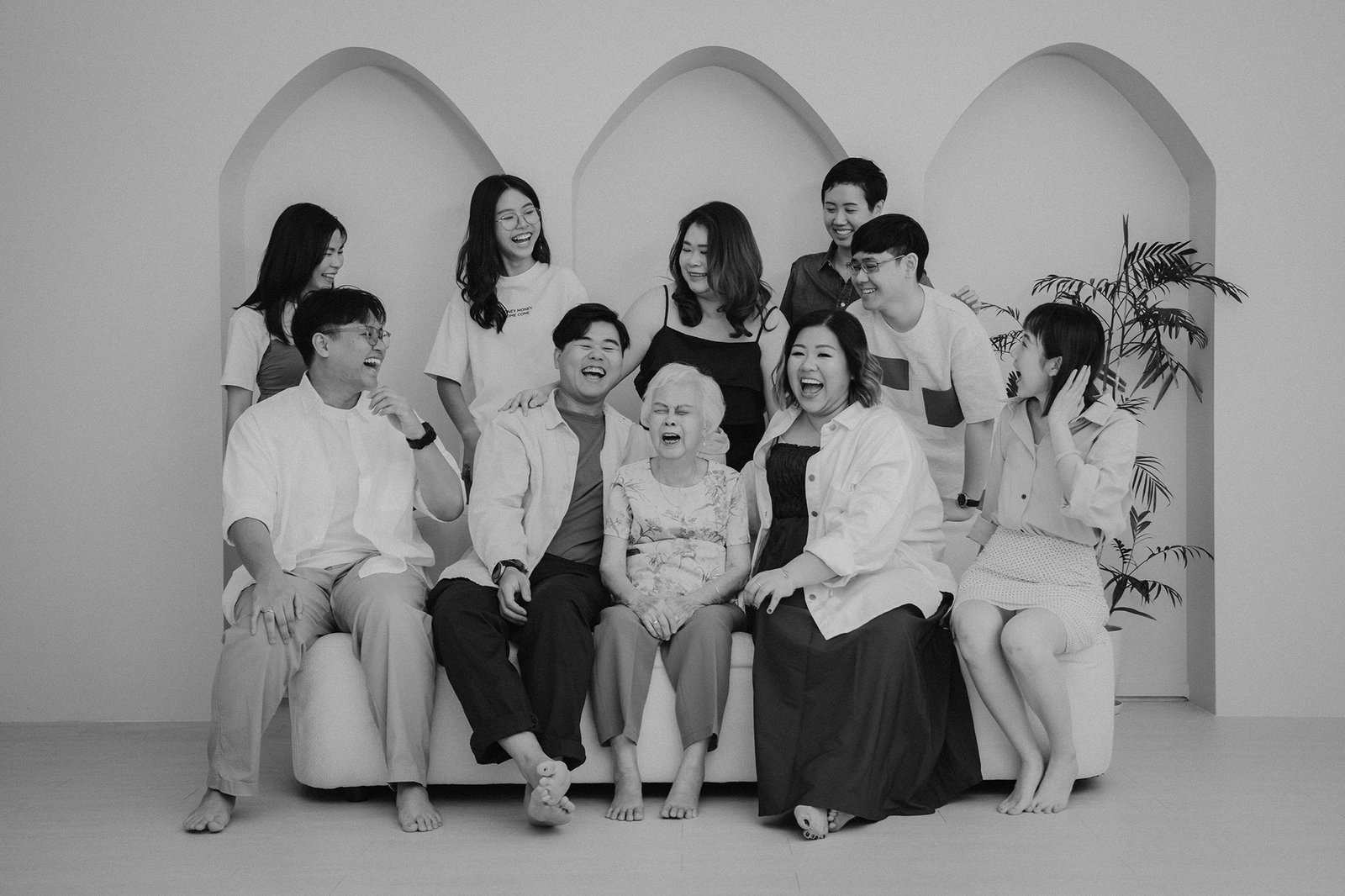 Lively and spontaneous family shoot at Studio 19 Singapore full of movement and fun