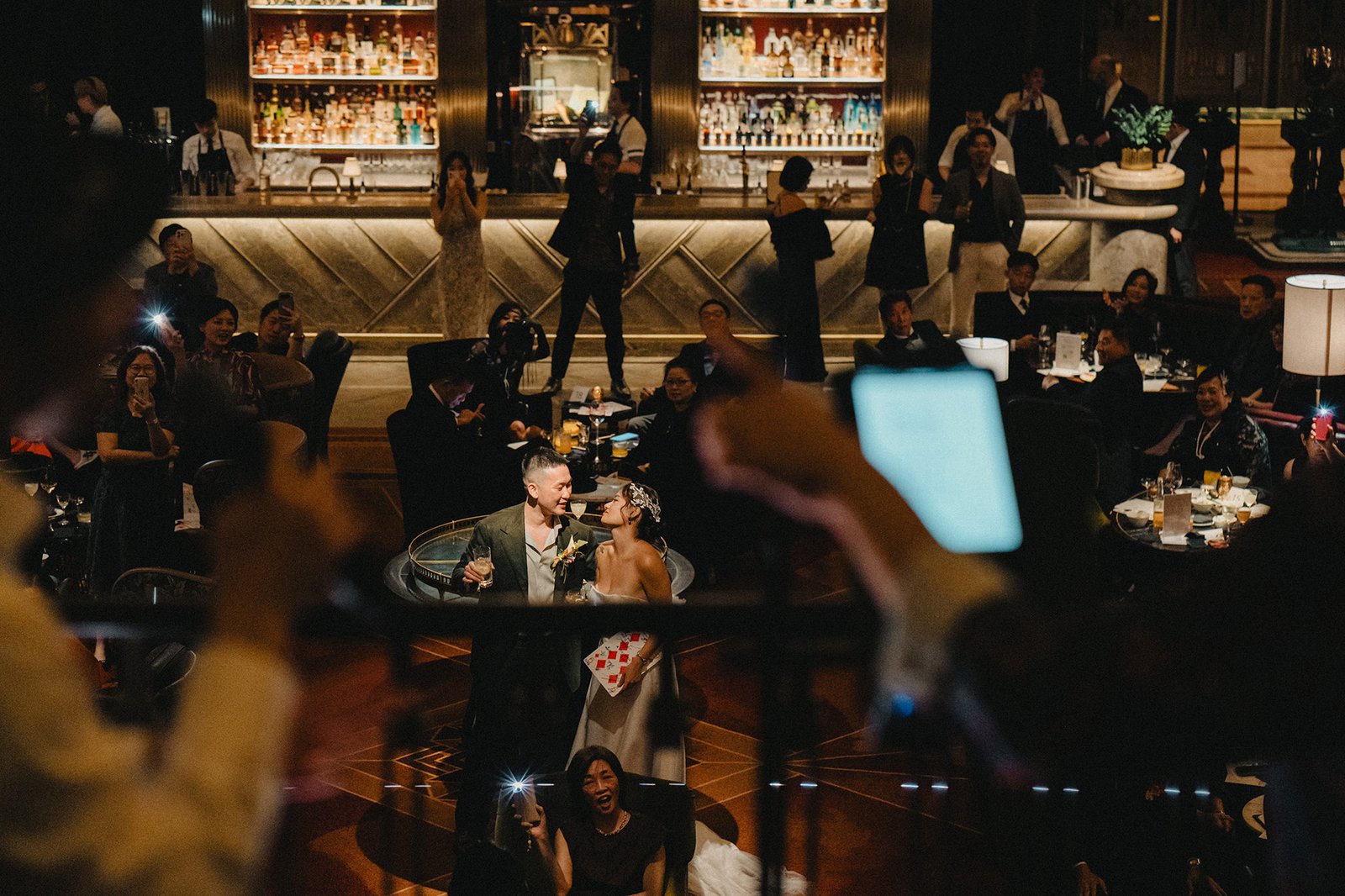 Jared and Xinyu wedding celebration at Atlas Bar Singapore