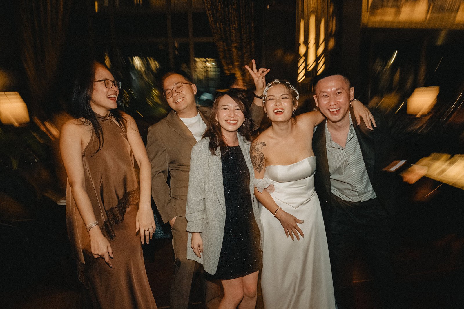 Wedding party celebrating at Atlas Bar Singapore