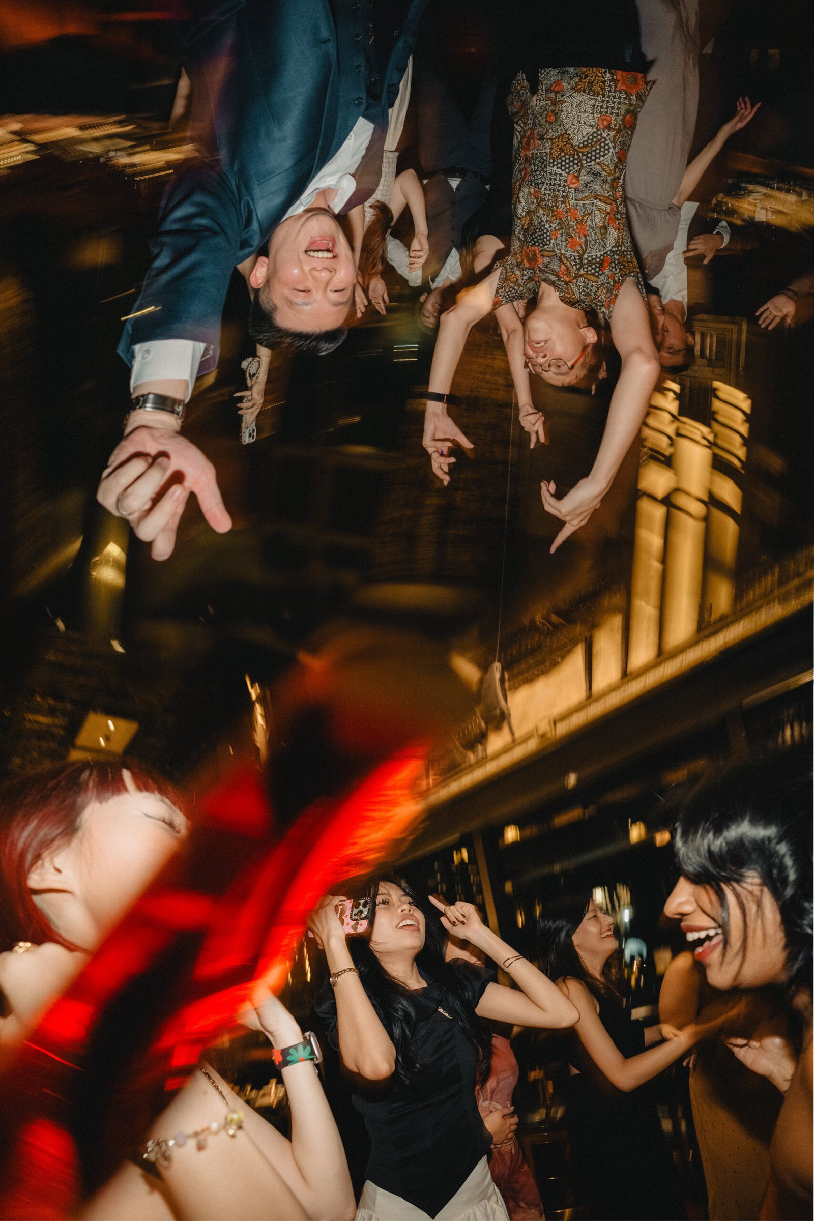 Jared and Xinyu celebrate at Atlas Bar Singapore wedding reception