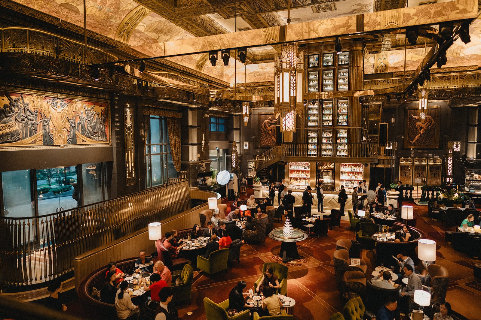 Atlas bar Singapore: wedding reception with opulent decor and guests dining