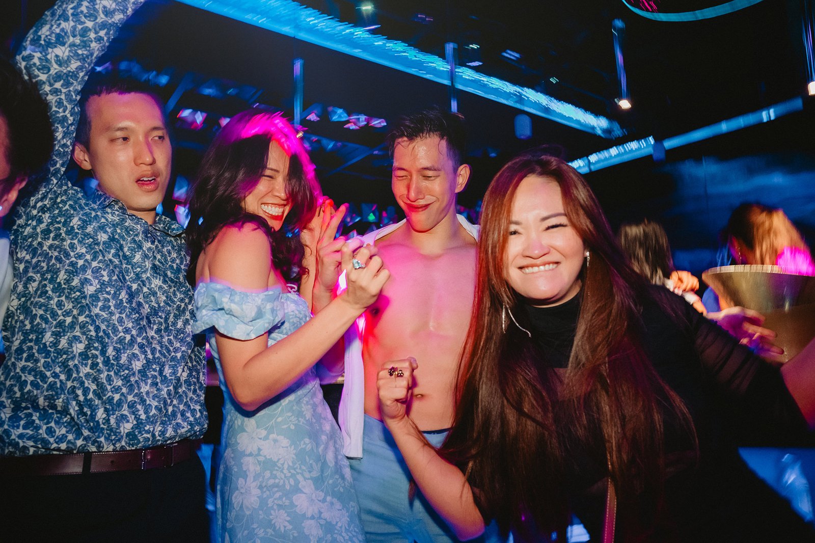 Chasing Dragons party at Capella Singapore: guests dancing and celebrating
