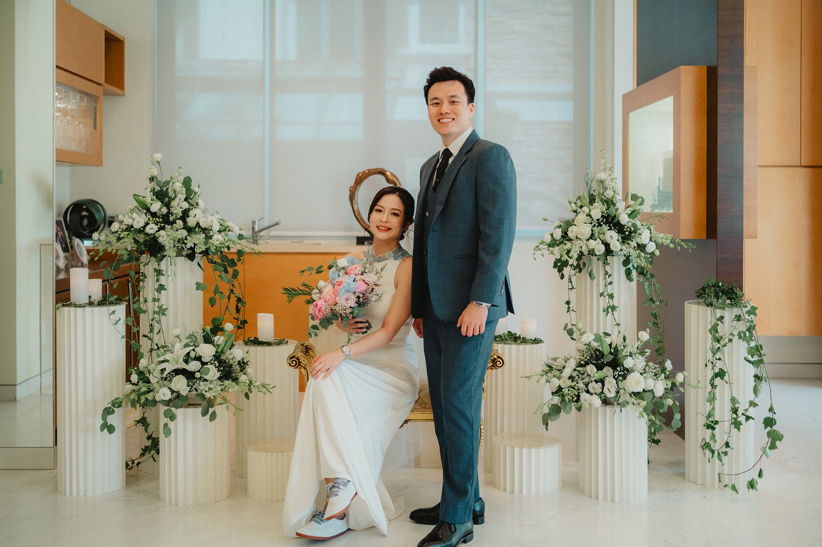Han and Ming wedding portrait at Capella Singapore