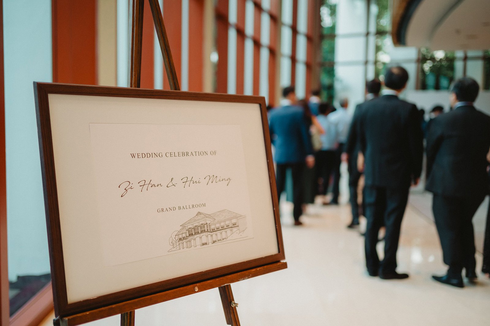 Wedding sign for Zi Han & Hui Ming at Capella Singapore Grand Ballroom