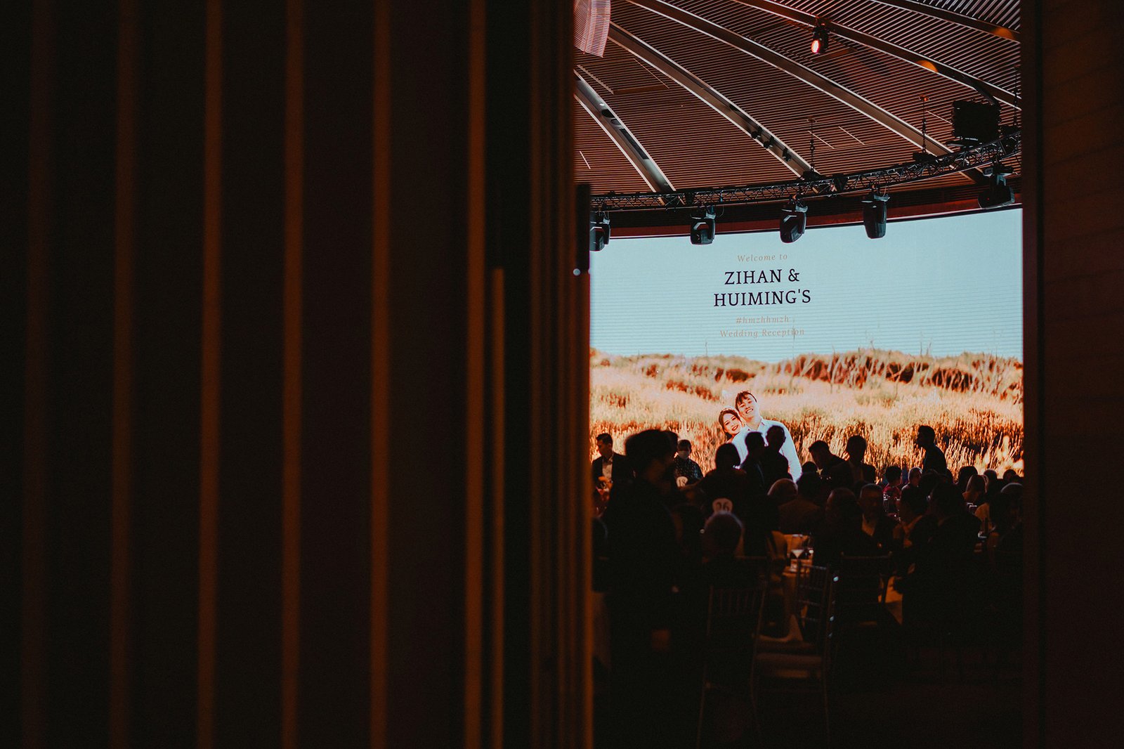 Capella Singapore wedding reception: Zihan & Huiming's welcome screen