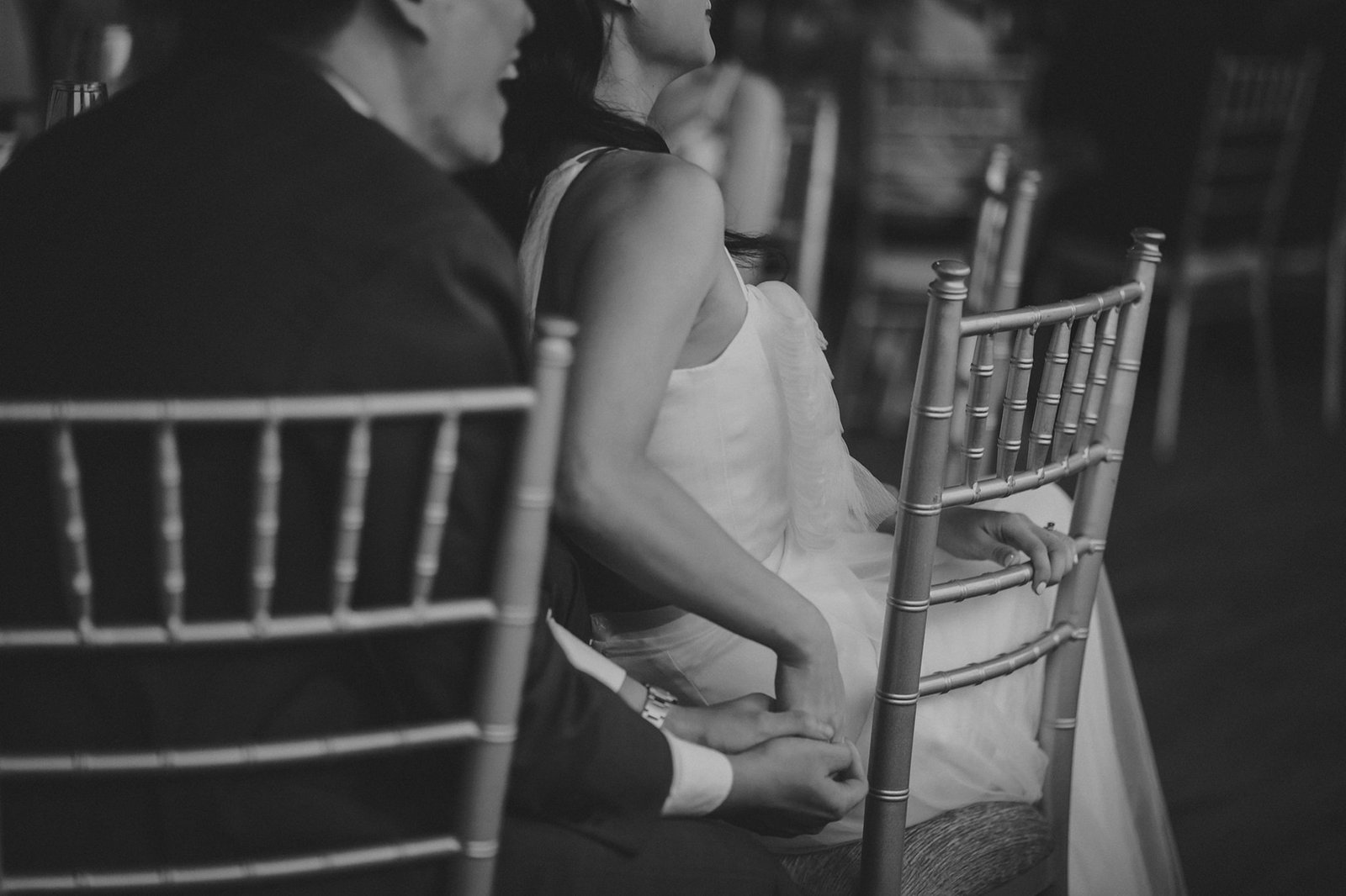 Capella Singapore wedding: Couple holding hands during ceremony